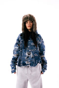 Distressed Blue Hoodie