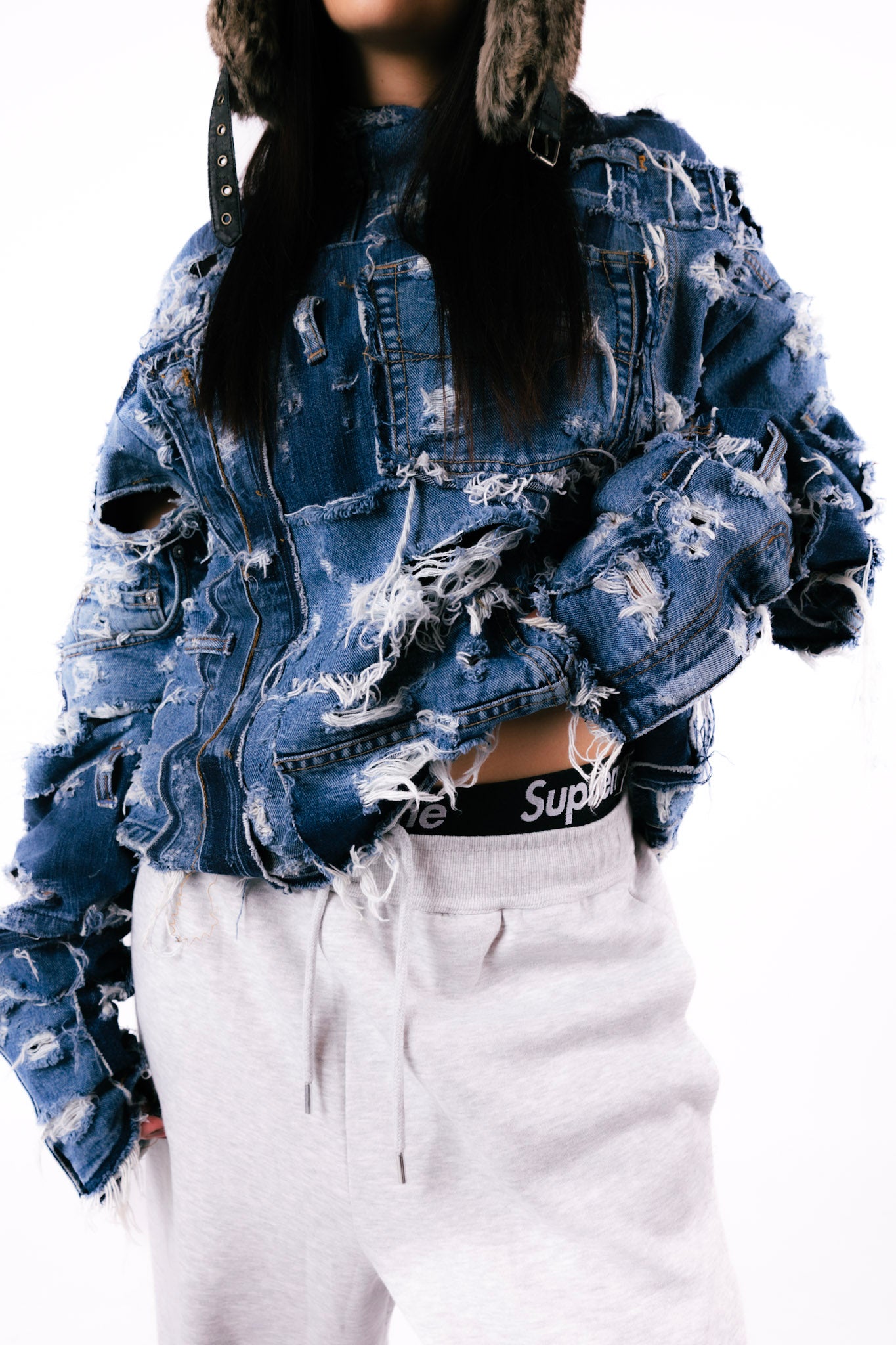 Distressed Blue Hoodie