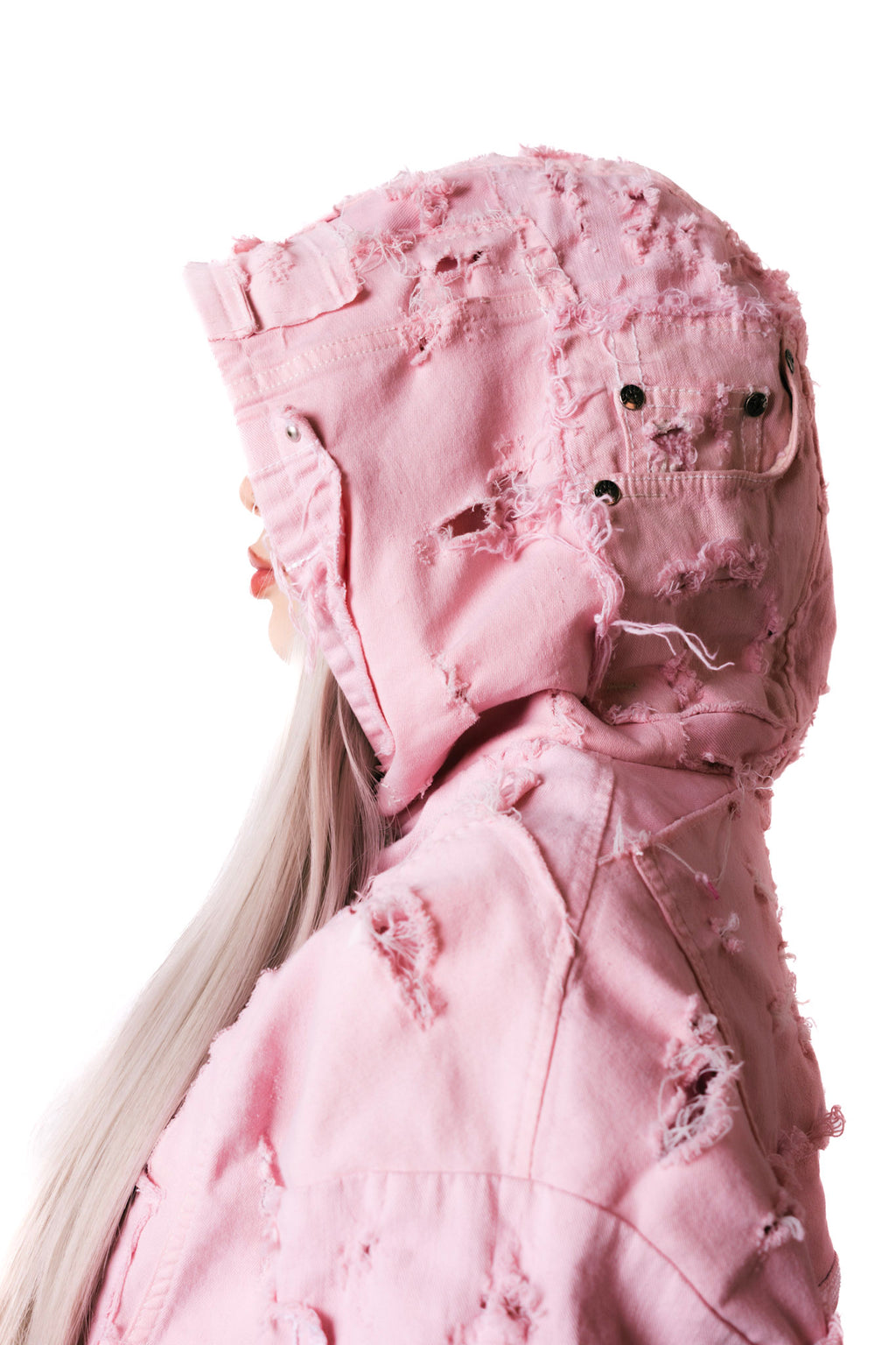 Distressed Pink Hoodie