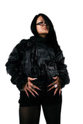 Distressed Black Hoodie