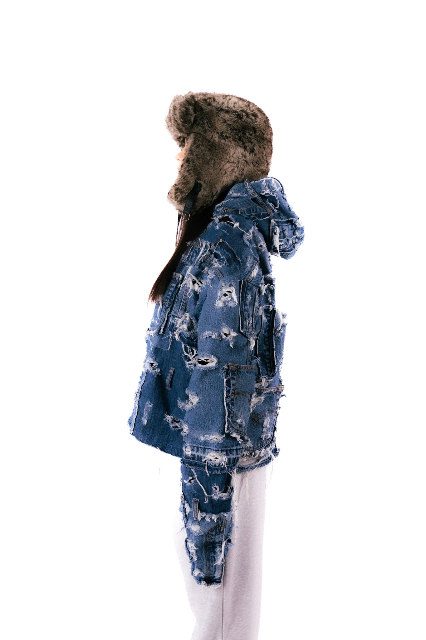 Distressed Blue Hoodie